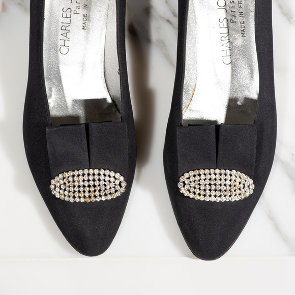 Vintage Charles Jourdan FRENCH Rhinestone Pumps - Picture 7 of 10